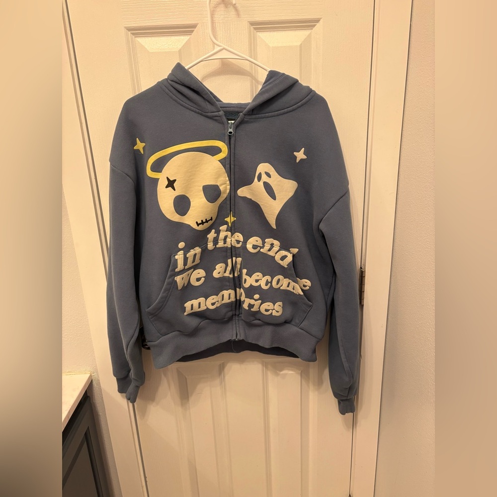 PacSun Blue Hoodie with Skull Graphic